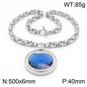 Stainless Steel Stone Necklace - KN201465-Z