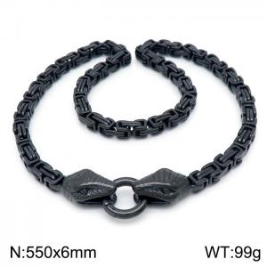 Stainless Steel Black-plating Necklace - KN201634-Z