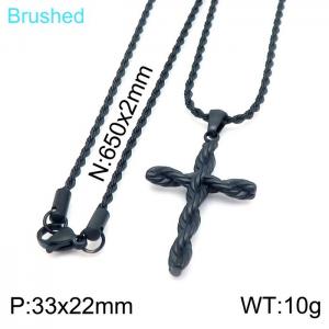 Stainless Steel Black-plating Necklace - KN201813-KFC