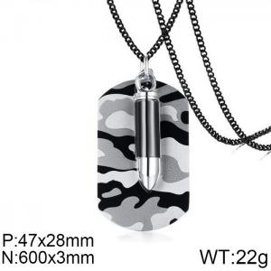 Stainless Steel Black-plating Necklace - KN202276-WGSF