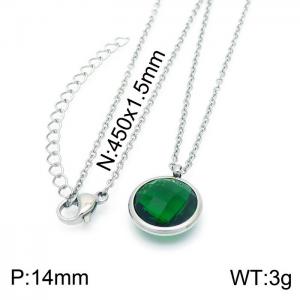 Stainless Steel Stone Necklace - KN202997-K
