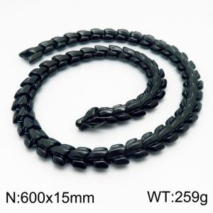 Stainless Steel Black-plating Necklace - KN203513-KJX