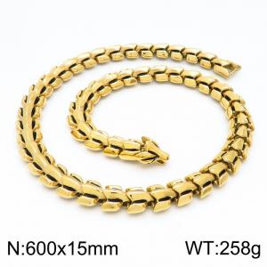 SS Gold-Plating Necklace - KN203514-KJX