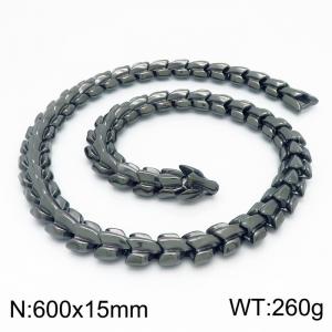 Stainless Steel Black-plating Necklace - KN203515-KJX