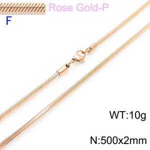 SS Rose Gold-Plating Necklace - KN203618-Z
