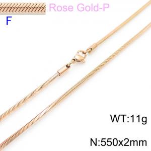 SS Rose Gold-Plating Necklace - KN203619-Z