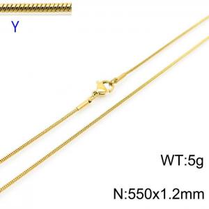 SS Gold-Plating Necklace - KN203739-Z