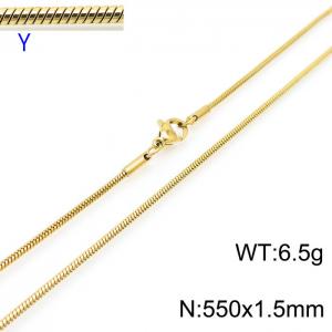 SS Gold-Plating Necklace - KN203748-Z