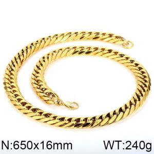 SS Gold-Plating Necklace - KN21005-K