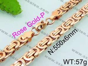 SS Rose Gold-Plating Necklace - KN21477-H