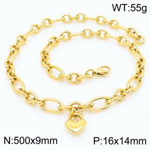 SS Gold-Plating Necklace - KN217608-Z