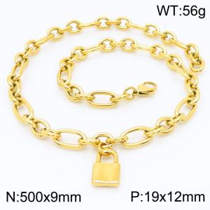 SS Gold-Plating Necklace - KN217610-Z