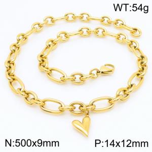 SS Gold-Plating Necklace - KN217614-Z