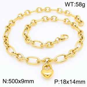 SS Gold-Plating Necklace - KN217616-Z