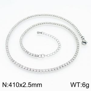 Stainless Steel Stone Necklace - KN225057-Z