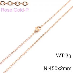 SS Rose Gold-Plating Necklace - KN225111-Z