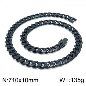 Stainless Steel Black-plating Necklace - KN225385-Z