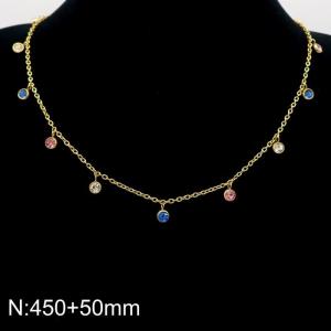 Stainless Steel Stone Necklace - KN225969-TOM