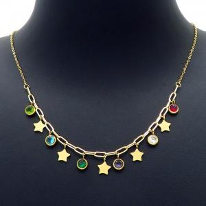 Stainless Steel Stone Necklace - KN226189-DX