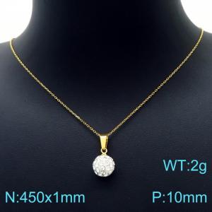 Stainless Steel Stone Necklace - KN226480-Z