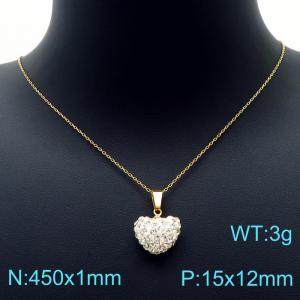 Stainless Steel Stone Necklace - KN226481-Z