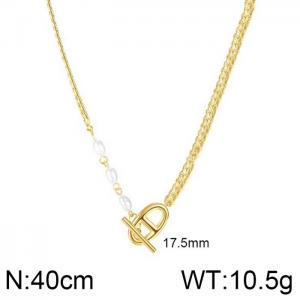SS Gold-Plating Necklace - KN226542-WGTY