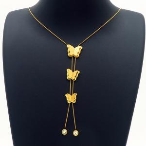 SS Gold-Plating Necklace - KN226620-HJ