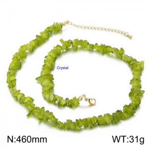 Stainless steel stone necklace - KN226656-Z
