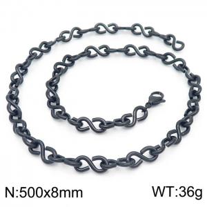 Stainless Steel Black-plating Necklace - KN226696-KFC