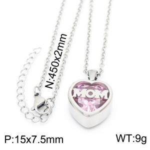 Stainless Steel Stone Necklace （Mother's Day） - KN226778-K