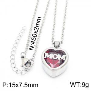 Stainless Steel Stone Necklace （Mother's Day） - KN226779-K