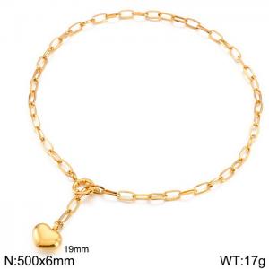 SS Gold-Plating Necklace - KN226871-Z