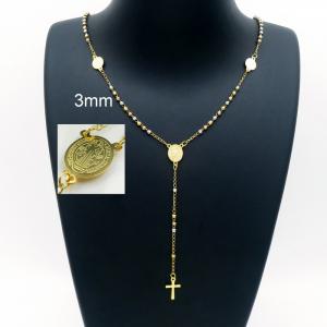 Stainless Steel Rosary Necklace - KN226944-YU