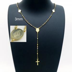 Stainless Steel Rosary Necklace - KN226945-YU