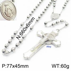 Stainless Steel Rosary Necklace - KN227338-Z