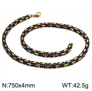 Stainless Steel Black-plating Necklace - KN227393-Z