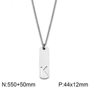 Stainless Steel Letter Necklace - KN227518-WGLL