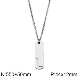 Stainless Steel Letter Necklace - KN227519-WGLL