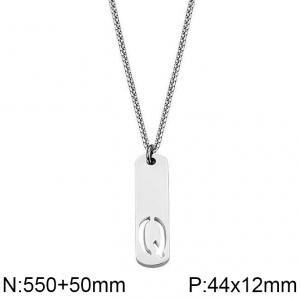 Stainless Steel Letter Necklace - KN227524-WGLL