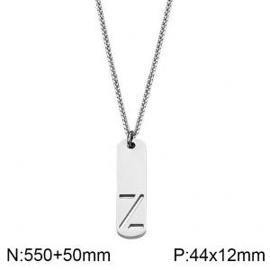 Stainless Steel Letter Necklace - KN227533-WGLL
