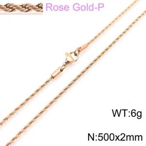SS Rose Gold-Plating Necklaces - KN228810-Z