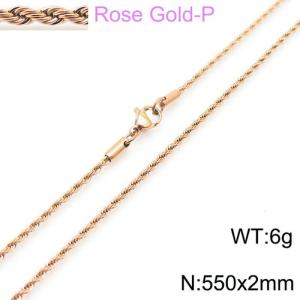 SS Rose Gold-Plating Necklaces - KN228811-Z