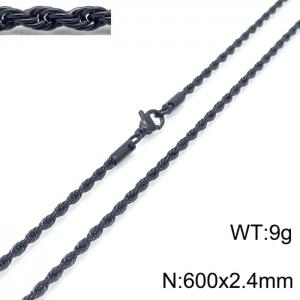 Stainless Steel Black-plating Necklace - KN228818-Z