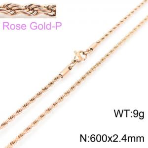 SS Rose Gold-Plating Necklaces - KN228821-Z