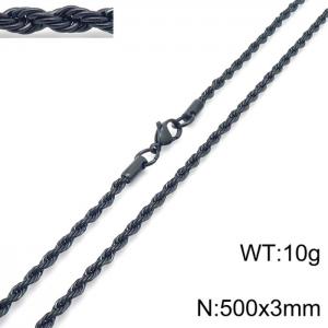 Stainless Steel Black-plating Necklace - KN228828-Z