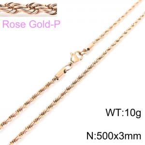SS Rose Gold-Plating Necklaces - KN228834-Z