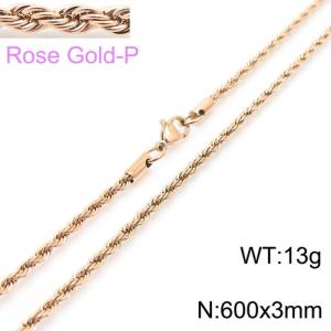 SS Rose Gold-Plating Necklaces - KN228836-Z