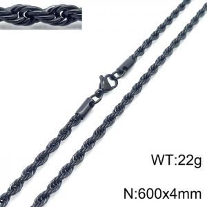 Stainless Steel Black-plating Necklace - KN228842-Z