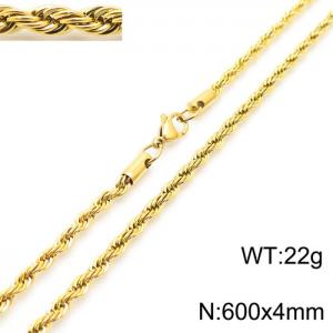 SS Gold-Plating Necklace - KN228848-Z