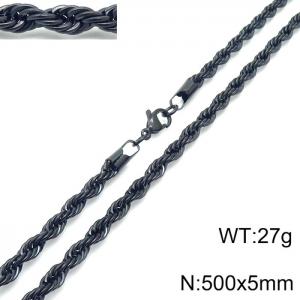 Stainless Steel Black-plating Necklace - KN228852-Z